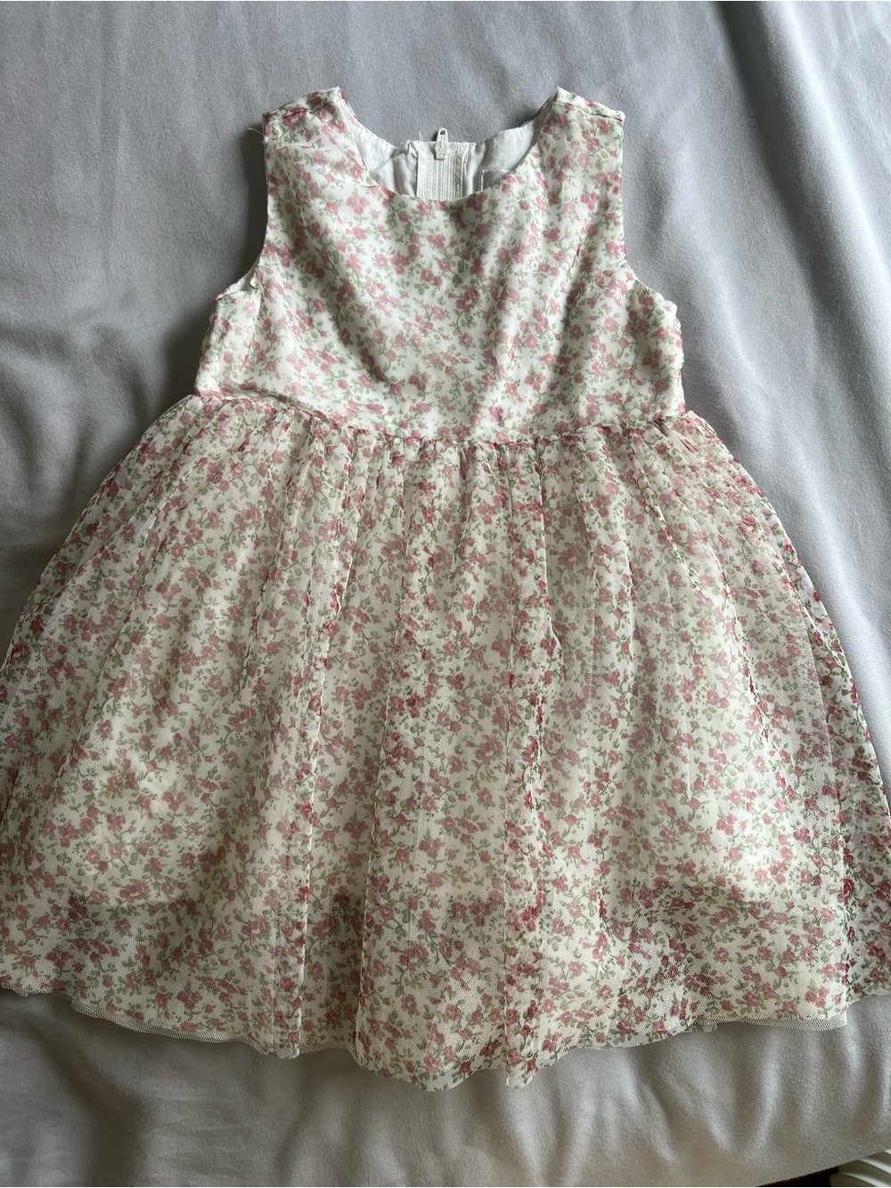 Popatu Pink and Cream Floral Party Dress